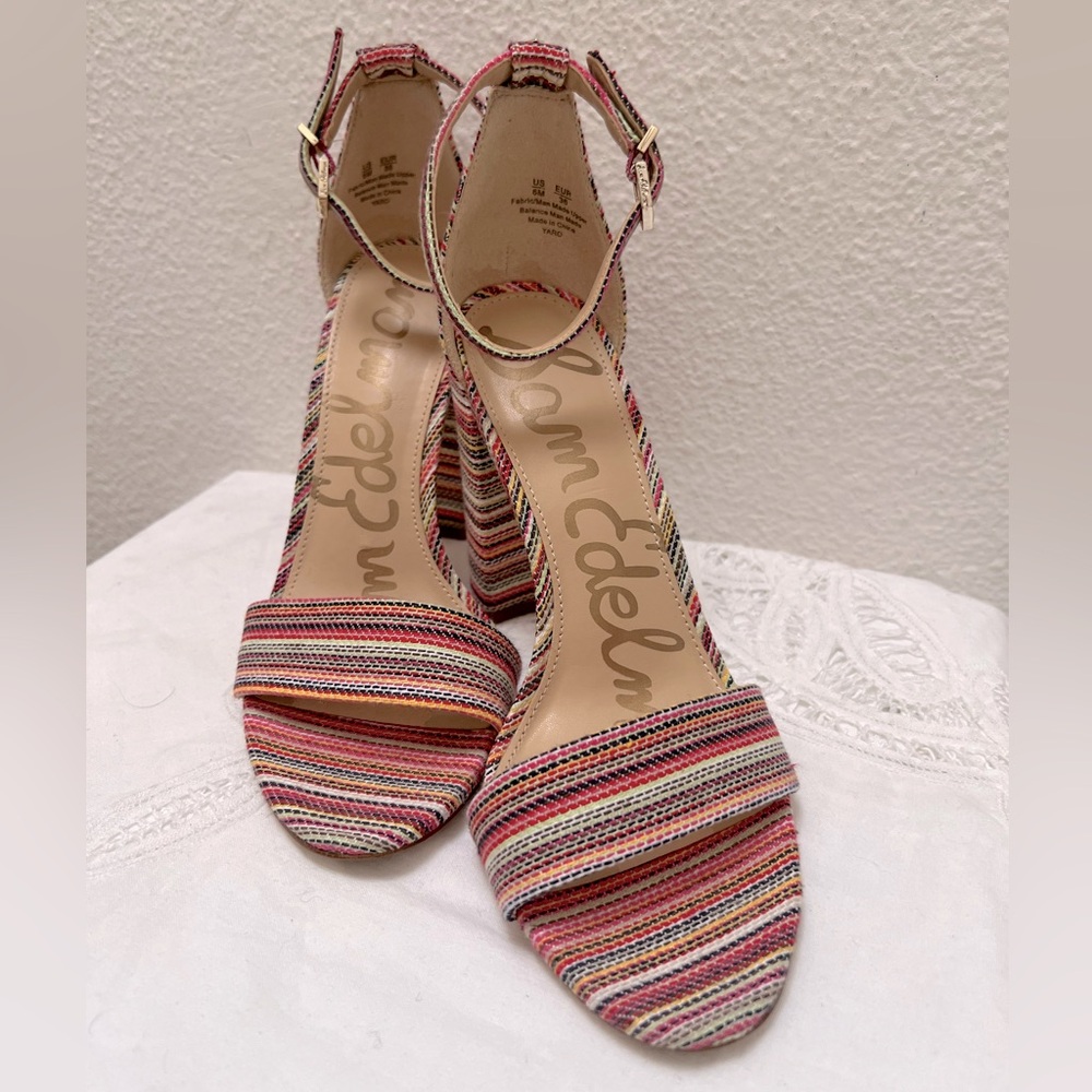 Sam Elderman Multi-Colored Heel Sandals - image 4